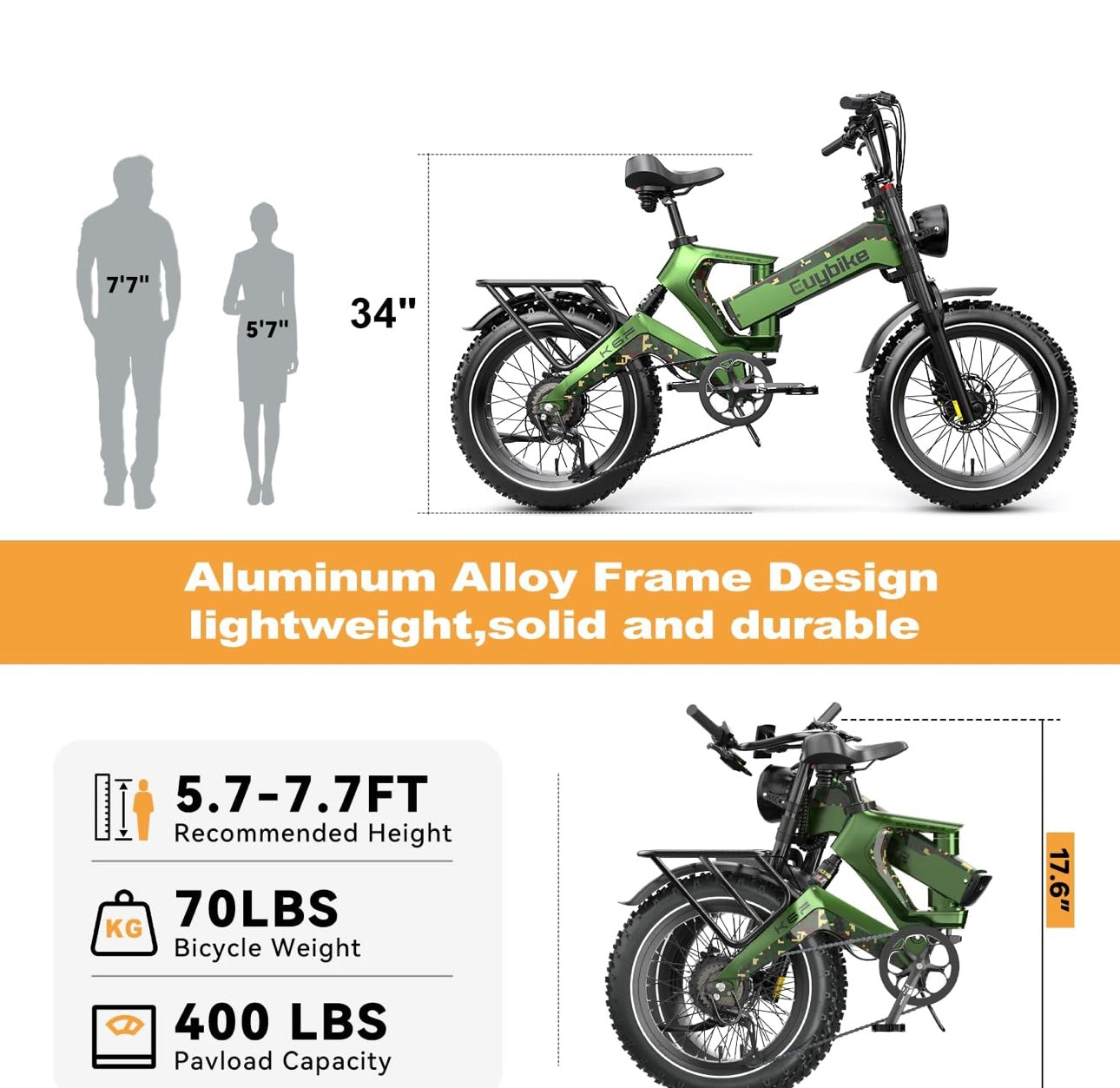 K6 Pro (K6F) Long Range Fat Tire Electric Bike
